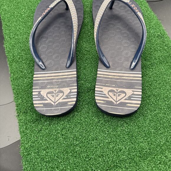 ROXY Women's Flip Flop Sandal Blue Pink Size 9/10 - Picture 2 of 8